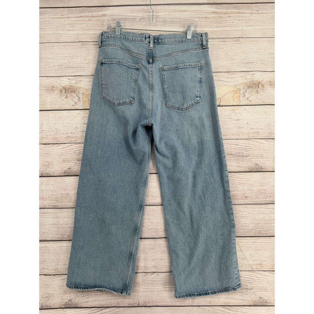 Agolde Ren High Rise Wide Leg Relaxed Jeans Womens 32 Blue Light Wash Denim - Picture 2 of 10